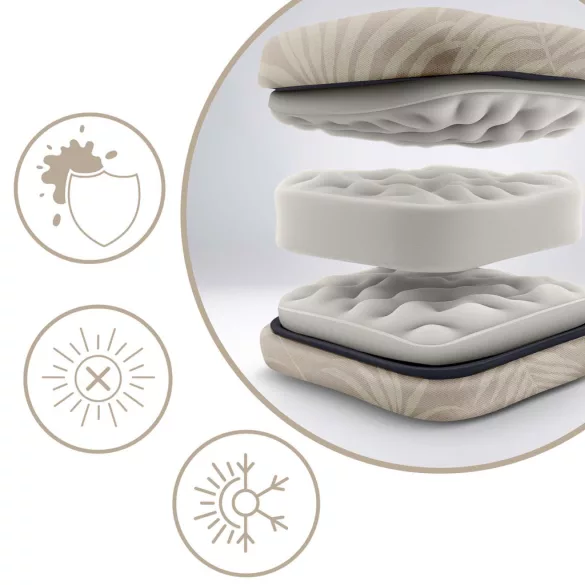 Napozóágy szett, Sofotel ChillWell, bézs, 95 x 98 x 60 cm, összecsukható, párnázott, fekvő helyzetbe dönthető, teherbírás: 120 kg, 2 db-os szett