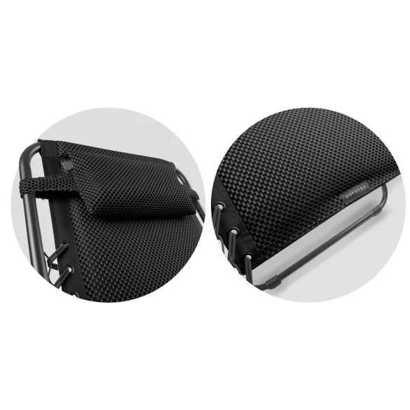 Napozóágy, Sofotel ChillWell Soft, fekete, 160 x 107 x 60 cm, összecsukható, párnázott, 3D FoamGrid, teherbírás: 120 kg