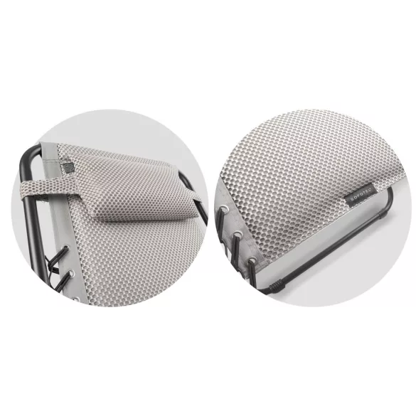 Napozóágy szett, Sofotel ChillWell Soft, fekete, 160 x 107 x 60 cm, összecsukható, párnázott, 3D FoamGrid, teherbírás: 120 kg, 2 db-os szett