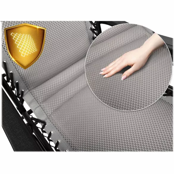 Napozóágy szett, Sofotel ChillWell Soft, fekete, 160 x 107 x 60 cm, összecsukható, párnázott, 3D FoamGrid, teherbírás: 120 kg, 2 db-os szett