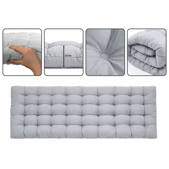 Napozóágy, Sofotel ChillWell Dream, szürke, 193 x 75,5 x 67 cm, összecsukható, párnázott, fekvő helyzetbe dönthető, teherbírás: 120 kg