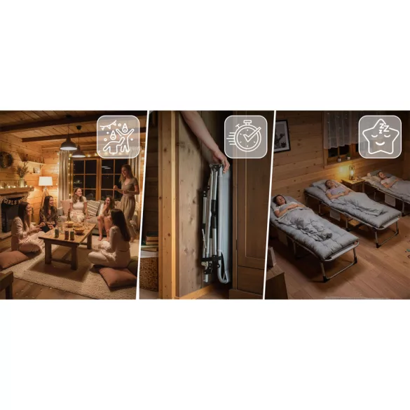 Napozóágy, Sofotel ChillWell Dream, szürke, 193 x 75,5 x 67 cm, összecsukható, párnázott, fekvő helyzetbe dönthető, teherbírás: 120 kg