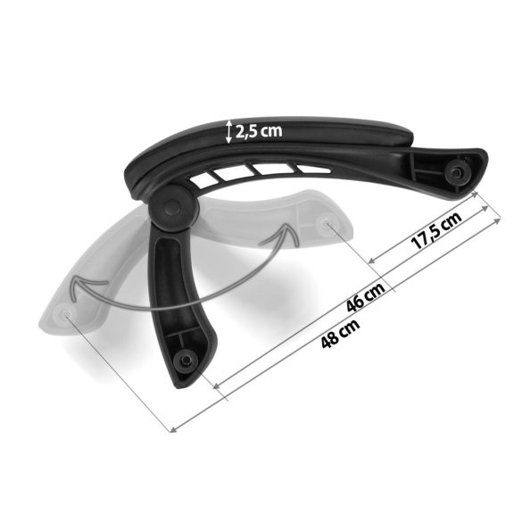 Szék karfa, Sofotel Cerber típushoz, 2 db, szürke, tartós műanyag, univerzális méret, csavarok nélkül