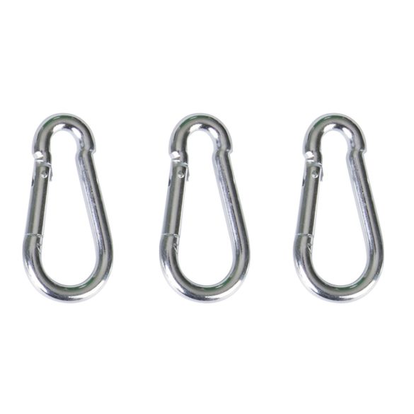 Függőfotel mennyezeti szerelőkészlet, Sofotel, hintához és függőfotelhez, 150 cm lánc, acél, 150 kg teherbírás, 3 karabiner, csavarok és tiplik