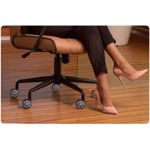 Székgörgő készlet, Sofotel, 5 db, fekete, felnivel, gumírozott felület, dupla görgők, padlókímélő, székekhez és fotelekhez