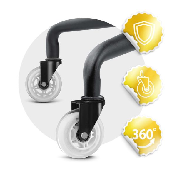 Székgörgő készlet, Sofotel, 5 db, átlátszó, 100% kaucsuk, csapágyazott, univerzális, fém szerkezet, csendes