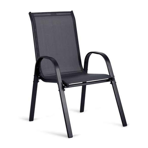 Kerti szék, Sofotel SO-980, sötétszürke, acél keret, textil, 120 kg teherbírás, 2 db-os szett