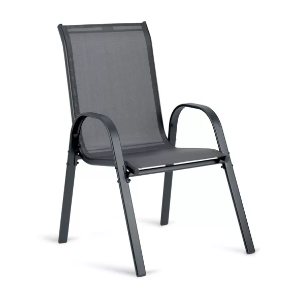 Kerti szék, Sofotel SO-980, szürke, acél keret, textil, 120 kg teherbírás, 4 db-os szett