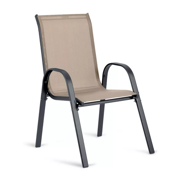 Kerti szék, Sofotel SO-980, bézs, acél keret, textil, 120 kg teherbírás, 4 db-os szett (TE298002-4)
