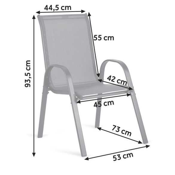 Kerti bútor szett, Sofotel SO-981, fekete, 60 cm asztal + 2 db szék, edzett üveg asztallap, vízálló, porszórt acél váz, UV-álló