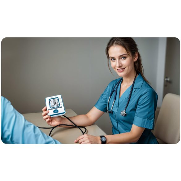 Felkaros vérnyomásmérő, Berdsen BD-121, fehér, 13,5 × 8,5 × 4,0 cm, mandzsetta 22–42 cm, LCD kijelző, 120 mérés memória, szabálytalan szívverés jelzés, tok, elemes (4 × AA)