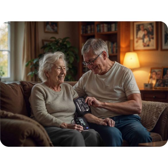 Felkaros vérnyomásmérő, Berdsen BD-122, fekete, mandzsetta 22–42 cm, lengyel hangbemondás, 398 mérés memória, szabálytalan szívverés jelzés, tok, elemes (4 x AAA)