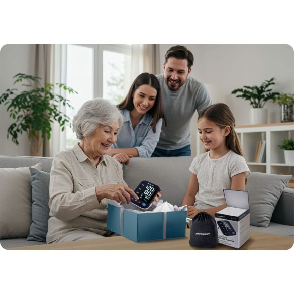 Felkaros vérnyomásmérő, Berdsen BD-122, fekete, mandzsetta 22–42 cm, lengyel hangbemondás, 398 mérés memória, szabálytalan szívverés jelzés, tok, elemes (4 x AAA)