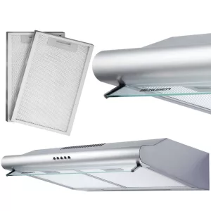 Beépíthető páraelszívó, Berdsen, BE-10-A, 60 cm, rozsdamentes acél, LED világítás, 3 fokozat, mechanikus vezérlés, alumínium zsírszűrő