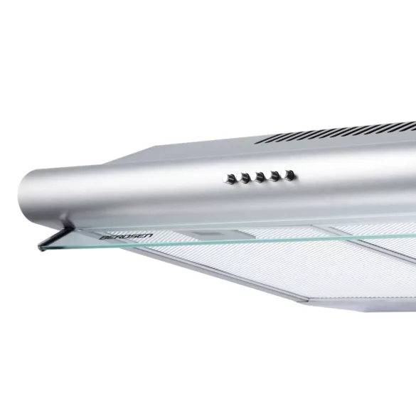 Beépíthető páraelszívó, Berdsen, BE-10-A, 60 cm, rozsdamentes acél, LED világítás, 3 fokozat, mechanikus vezérlés, alumínium zsírszűrő