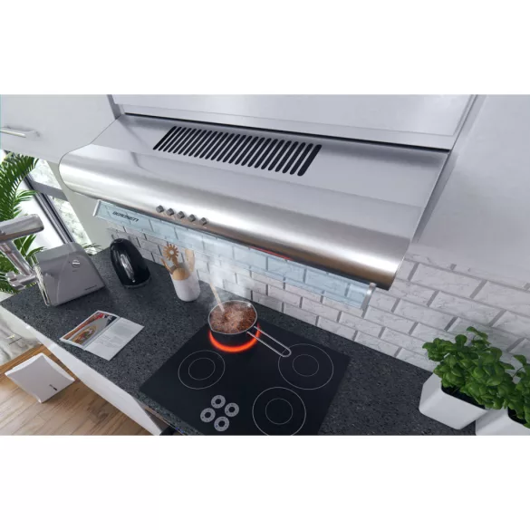 Beépíthető páraelszívó, Berdsen, BE-10-A, 60 cm, rozsdamentes acél, LED világítás, 3 fokozat, mechanikus vezérlés, alumínium zsírszűrő