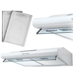 Aláépíthető páraelszívó, Berdsen, BE-10-A, 50 cm, fehér, LED világítás, 3 fokozat, rozsdamentes acél, 205 m3/h, mechanikus vezérlés