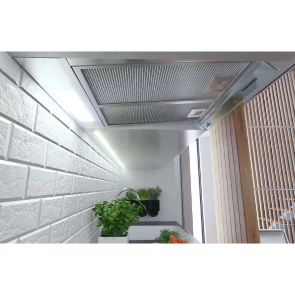 Aláépíthető páraelszívó, Berdsen, BE-10-A, 50 cm, fehér, LED világítás, 3 fokozat, rozsdamentes acél, 205 m3/h, mechanikus vezérlés