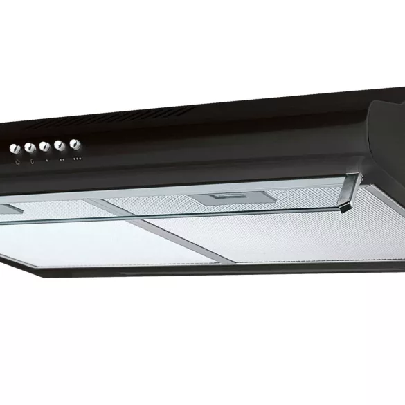 Beépíthető páraelszívó, Berdsen, BE-10-A, 60 cm, fekete, rozsdamentes acél, LED világítással, 3 fokozat, 5 rétegű alumínium zsírszűrő