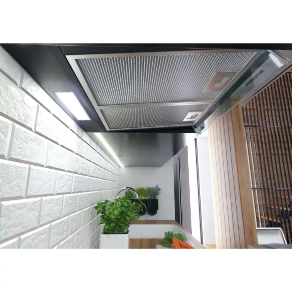 Beépíthető páraelszívó, Berdsen, BE-10-A, 60 cm, fekete, rozsdamentes acél, LED világítással, 3 fokozat, 5 rétegű alumínium zsírszűrő