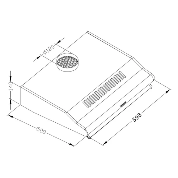 Beépíthető páraelszívó, Berdsen, BE-10-A, 60 cm, fekete, rozsdamentes acél, LED világítással, 3 fokozat, 5 rétegű alumínium zsírszűrő