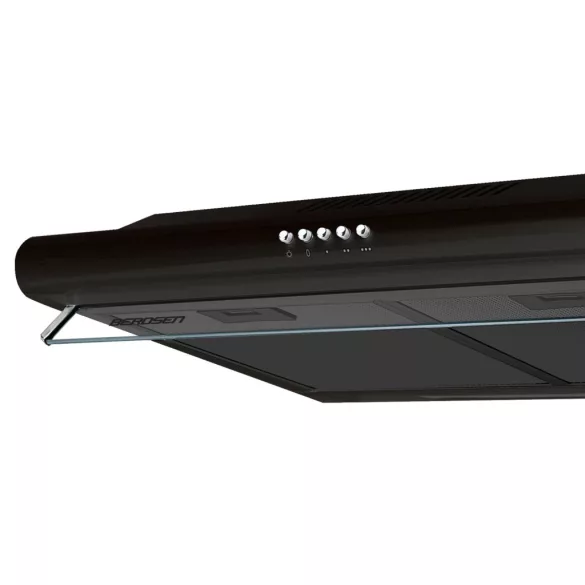 Beépíthető páraelszívó, Berdsen, BE-10-A, 50 cm, fekete, LED világítás, üveg előlap, 3 fokozat, 205 m3/h, 5 rétegű alumínium zsírszűrő