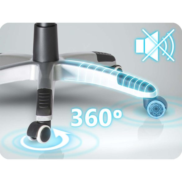 Irodai szék, Sofotel, sötétbarna, 117-127 cm, állítható, gázliftes magasságállítás, gumírozott kerekek, 120 kg teherbírás