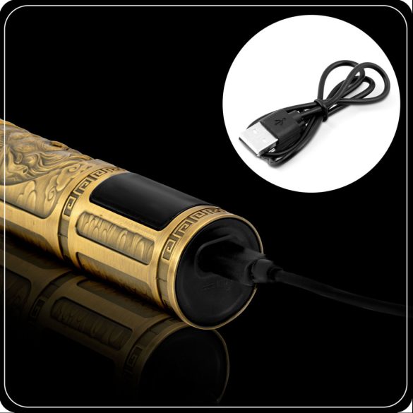 Akkumulátoros hajvágó, Berdsen BD-261, arany, oroszlán minta, 5 W, acél penge, 6000/7500/8500 RMP, 1,5–9 mm, LCD kijelzős, Li-Ion 3,7 V 1800 mAh, USB-C töltés