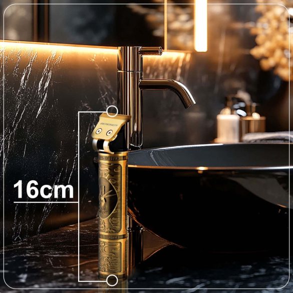 Akkumulátoros hajvágó, Berdsen BD-261, arany, oroszlán minta, 5 W, acél penge, 6000/7500/8500 RMP, 1,5–9 mm, LCD kijelzős, Li-Ion 3,7 V 1800 mAh, USB-C töltés