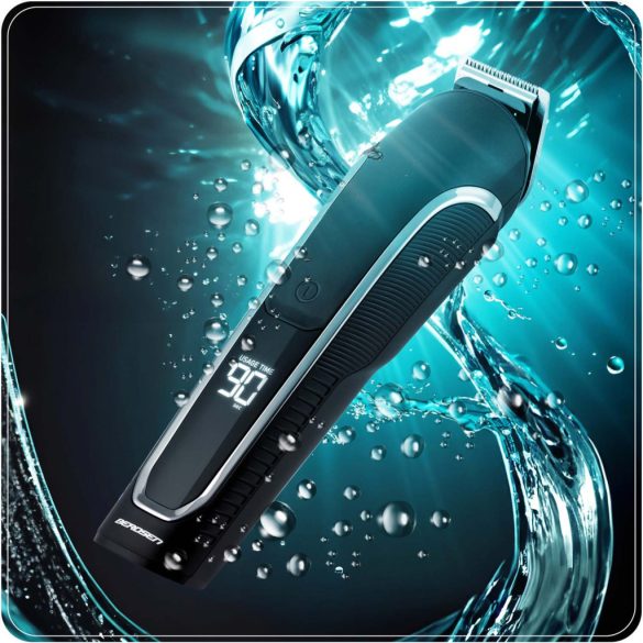 Akkumulátoros univerzális vágó, Berdsen BD-262, fekete, 5 W, 6 az 1-ben, acél penge, 1–12 mm, LCD kijelzős, Li-Ion 3,7 V 600 mAh, USB-C töltés, multigroomer