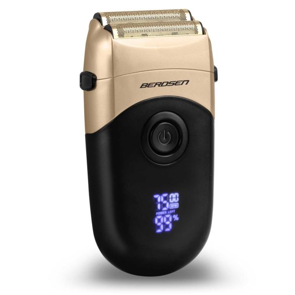 Akkumulátoros borotva, Berdsen BD-266, fekete, 5 W, kétrétegű ollók,  Li-ion 3,7 V 900 mAh, USB-C töltés