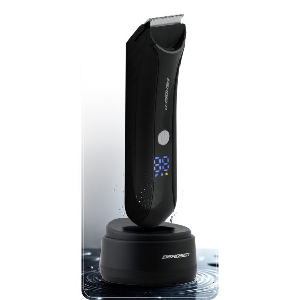 Akkumulátoros testszőrnyíró, Berdsen BD-267, fekete, 5 W, acél penge, 3-12 mm, LCD kijelzős, Li-ion 3,7 V 600 mAh, USB-C töltés