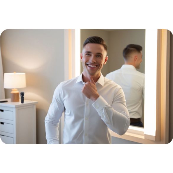 Akkumulátoros borotva, Berdsen BD-268, fekete, 5W, forgófejes, LCD kijelző, Li-Ion 3,7 V, 2000 mAh, USB‑C töltés