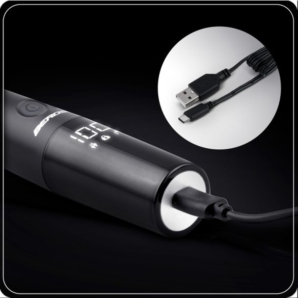 Akkumulátoros orr- és fülszőrnyíró, Berdsen BD-269, fekete, 5W, 3 az 1-ben, LCD-kijelzős, acél penge, Li-Ion 3,7 V 600 mAh, USB-C töltés