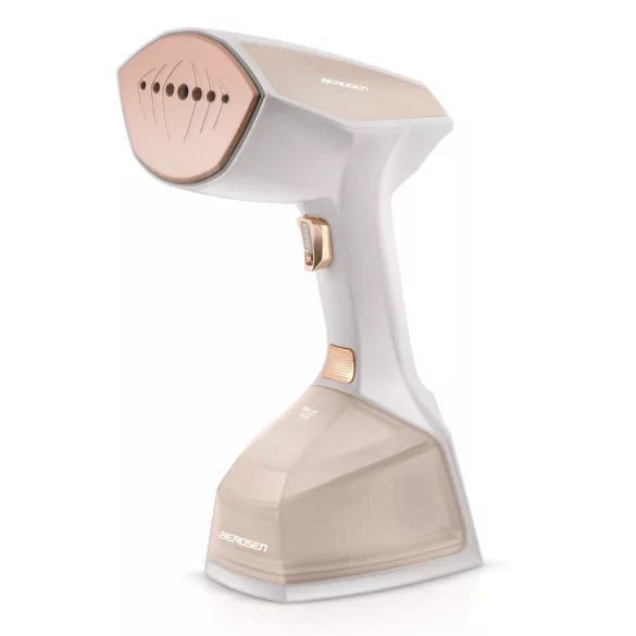 Elektromos ruhagőzölő, Berdsen BD-300, fehér, 2000 W, 360 ml tartály, gőzkibocsátás: 45 g/perc, 10 mp-es felfűtés, 3 fokozat, LCD kijelző, kefés fej