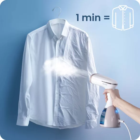 Elektromos ruhagőzölő, Berdsen BD-310, fehér, 1500 W, 280 ml tartály, gőzkibocsátás: 32 g/perc, kefés fej, 1,8 m kábel
