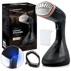   Elektromos ruhagőzölő, Berdsen BD-311, fekete, 1600 W, 230 ml tartály, gőzkibocsátás: 26 g/perc, kefés fej, 2,0 m kábel