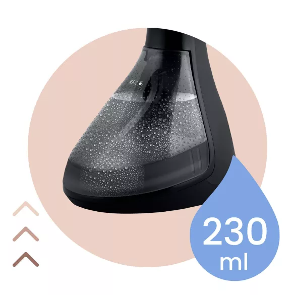 Elektromos ruhagőzölő, Berdsen BD-311, fekete, 1600 W, 230 ml tartály, gőzkibocsátás: 26 g/perc, kefés fej, 2,0 m kábel