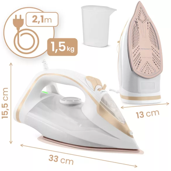 Függőleges gőzvasaló, Berdsen BD-330, fehér, 3000 W, kerámia bevonat, 350 ml víztartály, kábelhossz: 2,1 m, függőleges gőzölés funkció