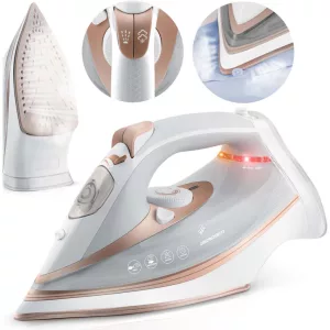 Függőleges gőzvasaló, Berdsen BD-332, fehér, 3000 W, kerámia bevonat, 360 ml víztartály, dupla gőzölés, kábelhossz: 2,1 m, függőleges gőzölés funkció