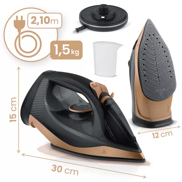 Függőleges gőzvasaló, Berdsen BD-333, fekete, 2600 W, kerámia bevonat, 320 ml víztartály, vezeték nélküli, töltőállvánnyal, függőleges gőzölés funkció
