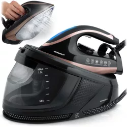   Gőzgenerátoros vasaló, Berdsen BD-334, fekete, 3000 W, kerámia bevonat, 1500 ml víztartály, kábelhossz: 1,58 m, függőleges gőzölés funkció