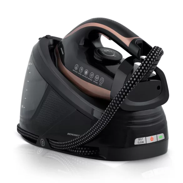 Gőzgenerátoros vasaló, Berdsen BD-334, fekete, 3000 W, kerámia bevonat, 1500 ml víztartály, kábelhossz: 1,58 m, függőleges gőzölés funkció