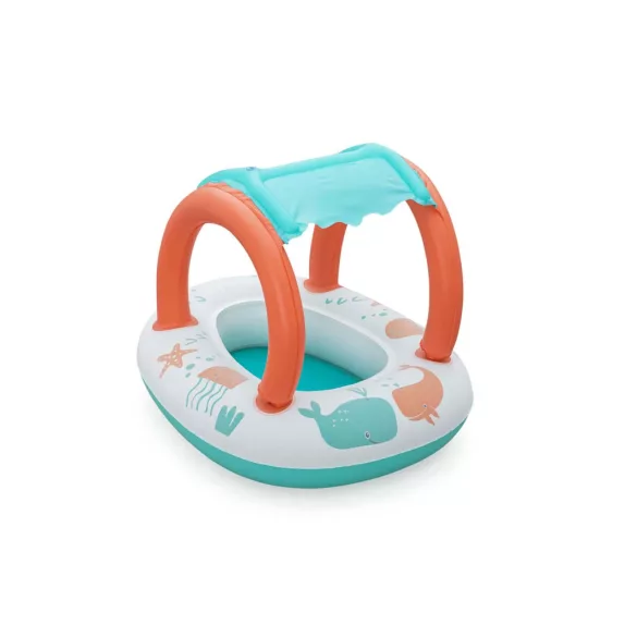 Gumimatrac, BESTWAY Comfort Plush, fehér, napellenzővel, 84 x 67 cm (34203)
