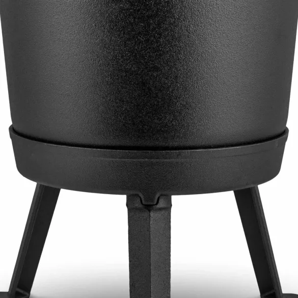 Bogrács szett, Berdsen BD-480, fekete, 8 l, öntöttvas, magasság: 36 cm, háromlábbal, kétoldalas fedél serpenyővel