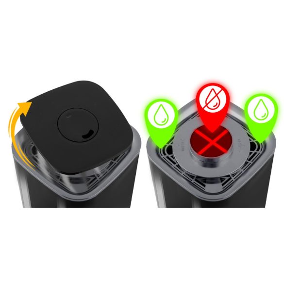 Párásító, Berdsen BD-502, fekete, 2600 ml tartály, ultrahangos, ionizátorral, aromaterápiás, hidegpárás, higrosztát, automatikus kikapcsolás, időzítő 1-9 h, 250 ml/h