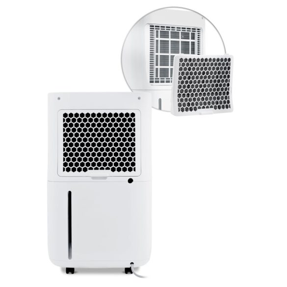 Páramentesítő, Berdsen BD-523, fehér, 6500 ml tartály, 20 l/24 h, kompresszoros, LCD kijelző és érintőpanel, higrosztátos, folyamatos vízelvezetés, 48 dB, 320 W