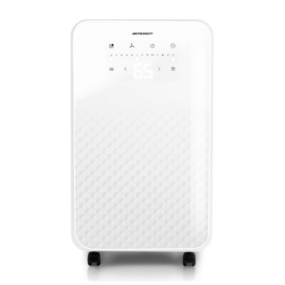 Páramentesítő, Berdsen BR-524, fehér, 2000 ml tartály, 12 l/24 h, kompresszoros, higrosztát, időzítő, csendes 39 dB folyamatos vízelvezetés, 280 W