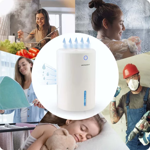 Páramentesítő, Berdsen BD-526, fehér, 800 ml tartály, ultracsendes 34 dB, Peltier-technológia, 280 ml/nap, LED világítás, 22,5 W