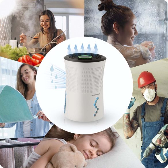 Páramentesítő, Berdsen BD-527, fehér, 700 ml tartály, 300 ml/nap, ultracsendes 34 dB, Peltier-technológia, LED világítás, energiatakarékos, 22,5 W